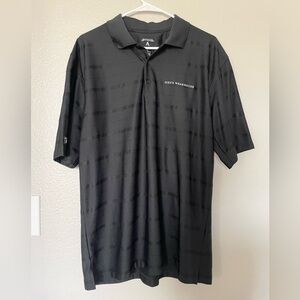 Antigua Men’s Wearhouse Polo Shirt Black Textured Stripe Size L